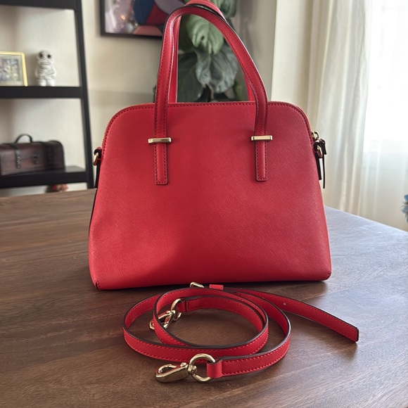 Handbag by Kate Spade, color- red, condition-excellent - Picture 5 of 6